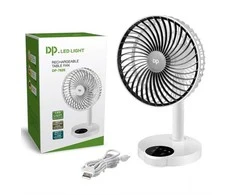 Įkraunamas stalinis ventiliatorius DP 7626, su LED lempute