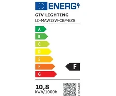 GTV MATIS PLUS LED šviestuvas, IP44, 13W, 1020lm, AC220-240V, 50/60Hz, 120°, 3000K, įleidžiama