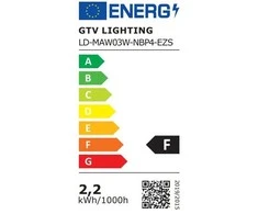 GTV MATIS PLUS LED šviestuvas, IP44, 3W, 200lm, AC220-240V, 50/60Hz, 120°, 4000K, įleidžiamas,