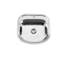 Įleidžiama ner.plieno virtuvės kriauklė PS-373 490x470x0.6mm matinė