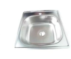 Įleidžiama ner.plieno virtuvės kriauklė PS-1024 381x381x0.6mm matinė