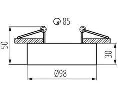 Įleidžiamasis šviestuvas KANLUX MINI BORD, 1 x GX5,3/GU10, max 35 W, baltos sp., Ø9,8 x 5 cm