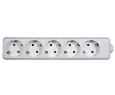 Kištukinių lizdų blokas su įžeminimu 5-viet./230V/16A baltas