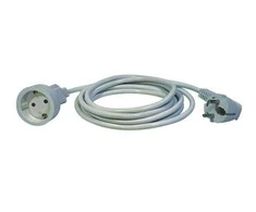 Ilgiklis EMOS, 1 lizdas, 5 m, 3G1 mm2, baltos sp.