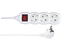 Ilgintuvas su įžeminimu ir jungikliu 3-viet./1.5m/3x1mm baltas
