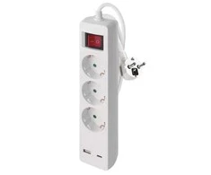 Schneider Electric Ilgiklis Schneider, 3 lizdai, 1,5 m, baltas, + 2 USB; ST943U1W