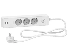 Schneider Electric Ilgiklis Schneider, 3 lizdai, 1,5 m, baltas, + 2 USB; ST943U1W