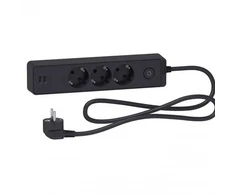 Schneider Electric Ilgiklis Schneider, 3 lizdai, 1,5 m, juodas, + 2 USB; ST943U1B