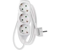Emos Ilgiklis 3 lizdų 1.5m su įžeminimu (baltas) 1.5mm²