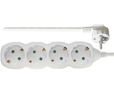 Ilgintuvas su įžeminimu 4-viet./3m/3x1mm baltas