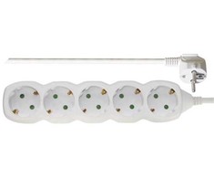 Ilgintuvas su įžeminimu 5-viet./3m/3x1.5mm baltas
