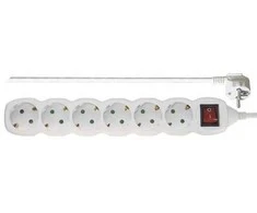 Ilgintuvas su įžeminimu ir jungikliu 6-viet./3m/3x1mm baltas