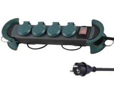 Ilgintuvas su įžeminimu ir jungikliu IP44 Electraline 4-viet./4m/3x1.5mm2 H07RN-F