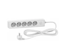 Ilgintuvas su įžeminimu ir jungikliu Schneider Electric 5viet./1.5m/3x1.5mm2 baltas