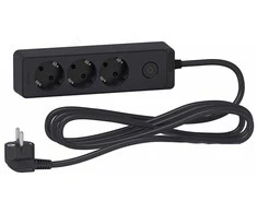 Ilgintuvas su įžeminimu ir jungikliu Schneider Electric 3viet./3m/3x1.5mm2 juodas
