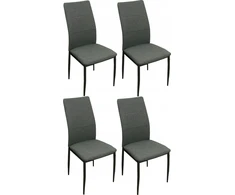 Impor Sidabrinės minkštos kėdės, 4 vnt - Metalinės