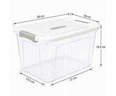 IN Pojemnik plastikowy su pokrywą permatomas 4l organizer 26x18x14,5cm