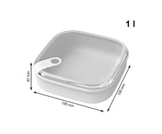 Indas su dangčiu maistui laikyti Ela Rotho 19.5x19.5x6.7cm/1L plokščias/Mistl.Baltas
