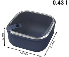 Indas su dangčiu maistui laikyti Ela Rotho 12x12x7.2cm/430ml Midnight Mėlyna