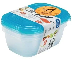 Indas su dangčiu maistui laikyti Sunshine Rotho 1L/3vnt. plastikinis/mėlynas