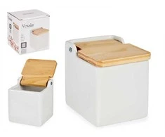 Bikuvalt Indelis druskai laikyti su dangteliu 550 ml keramika 10,5x10x10,7cm Vessia 91859