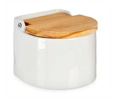 Indelis druskai laikyti su dangteliu 550 ml keramika 11x11x9 cm Vessia 91858