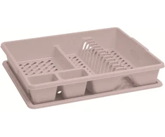 Indų džiovykla su padėklu CURVER BASIC KITCHEN ACCESORIES, kreminės spalvos, h9 x 45 x 38 cm