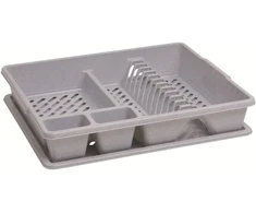 Indų džiovykla su padėklu CURVER BASIC KITCHEN ACCESORIES, kreminės spalvos, h9 x 45 x 38 cm