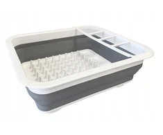 Indų džiovyklė - Foldable Dish Haba, pilkai balta