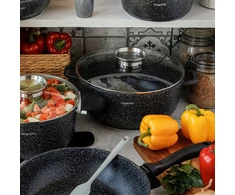 INDUKCINIS PUODAS DIDELEI DUJINĖ ORKAITĖ Konighoffer Pollo Juodas 6,5l 28cm