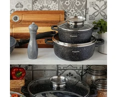 Indukcinis PUODAS su dangčiu, skirtas Konighoffer Pollo Juodas OVEN 1,2 l 16cm