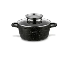 Indukcinis PUODAS su dangčiu, skirtas Konighoffer Pollo Juodas OVEN 1,2 l 16cm