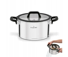 INDUKCINIS PUODAS su dangteliu, NERŪDijantis PLIENAS Starke Pro Rigor 5,7l 24cm
