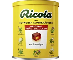 Inn Ricola szwajcarskie ziołowe cukierki na kaszel i chrypkę 250 g puszka su DE