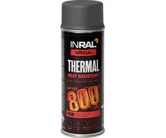 Aerozoliniai dažai INRAL THERMAL atsparūs karščiui pilka RAL 7016 400 ml.
