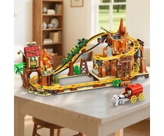 Insoon BLOCKS ROLLER COAST SU MINŲ TRAUKINIŲ LENKTYNŲ TRAKA 1270 vnt DOVANA