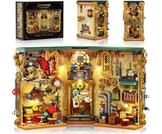 Insoon BOOK Blocks NOOK Dėlionė 3D HOUSE STEMPUNK BOOKSTORE LED 1178vnt DOVANAI