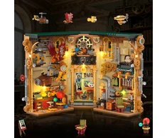 Insoon BOOK Blocks NOOK Dėlionė 3D HOUSE STEMPUNK BOOKSTORE LED 1178vnt DOVANAI