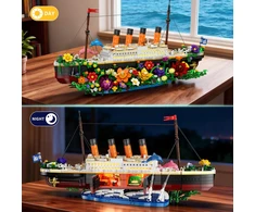 Insoon TITANIKO BLOKAI TITANIC SHIP KRUIZINIS LAIVAS LED 1860vnt FIGURINIŲ RINKINYS