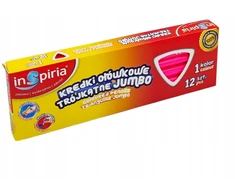 Inspiria Jumbo trójkątne kredelės, 12 vnt., rožinės