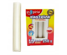 Schemat Inspiria Plastelinos rinkinys 15 vnt., 250g, balta spalva
