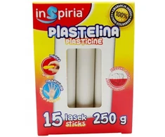 Schemat Inspiria Plastelinos rinkinys 15 vnt., 250g, balta spalva