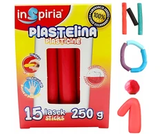 Inspiria Plastelinos rinkinys vaikams, raudona, 15 lazdelės