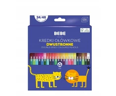 Interdruk BEBE Dvipusės pieštukinės kreidelės tvirtos Olo 48 spalvos