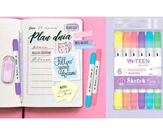 Interdruk Rinkinys su 6 pastelinių spalvų žymekliais "yn Teen"