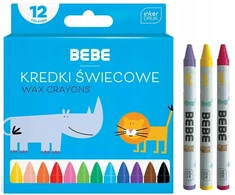 bebe Interdruk Vaškiniai pieštukai, patvarūs, 12 spalvų