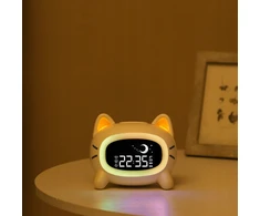 Interlook BUDZIK DLA DZIECI TRENER SNU Naktinė lempa LED KOTEK Rinkinys USB-C 12CM