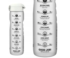 Gertuvė Ion8 skaidri vandens butelis su motyvacine skale 1000ml
