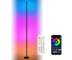 Išmanusis LED toršeras G.LUX GD-RAINBOW-F, 12W, RGB, 960lm, DIM, juodos sp 141cm, su pultu