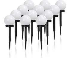 Įsmeigiamas LED lauko šviestuvas BURBULAS, įkraunamas saulės energija, 4 LED, ø15xh47,5cm